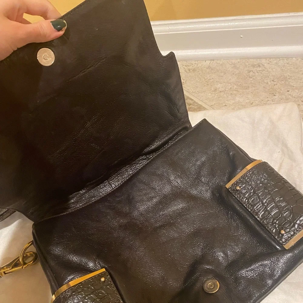 Givenchy brown leather alligator hand bag - Picture 7 of 9